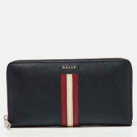 Bally Black Saffiano Leather Salen Zip Around Wallet,All Products : American Fashion Style Bags On Sale